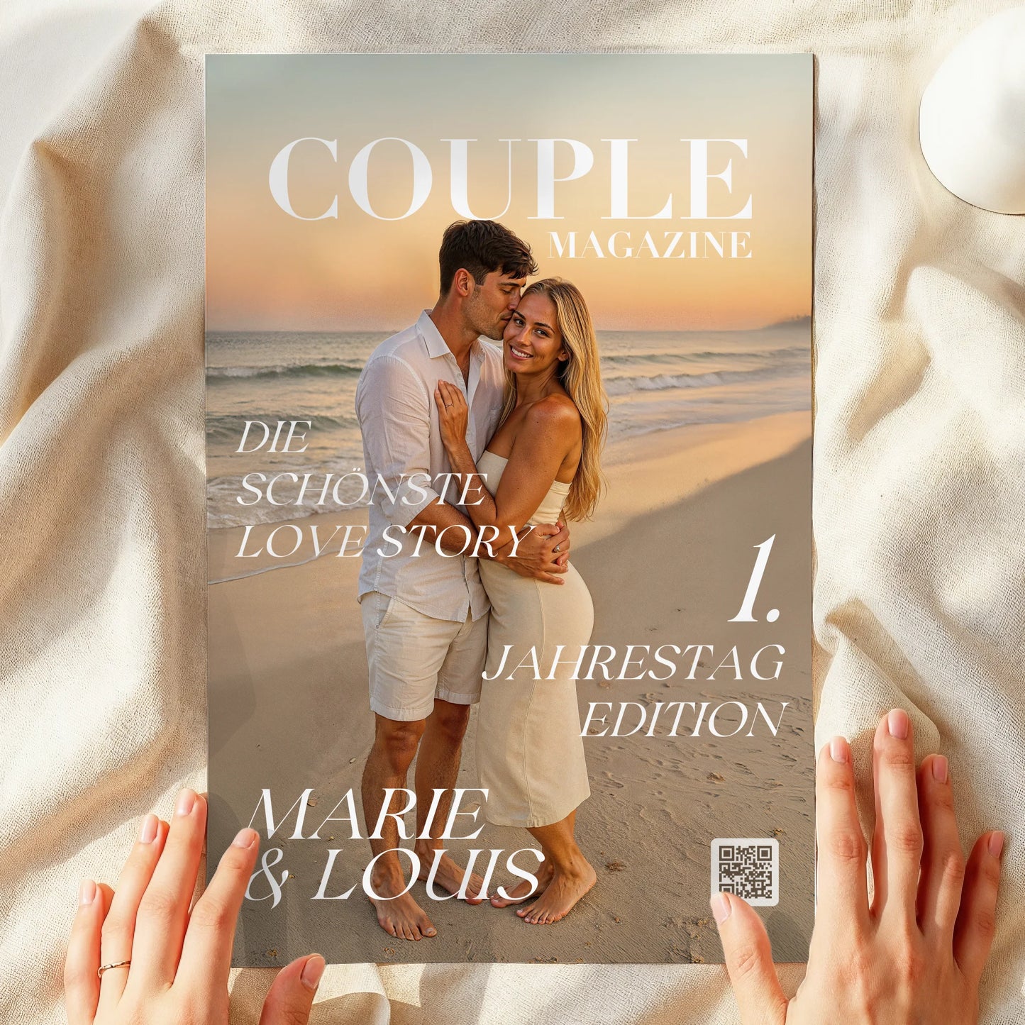 Personalisiertes Poster "Couple Magazine" mit Bild und Namen - Geschenk zum Jahrestag