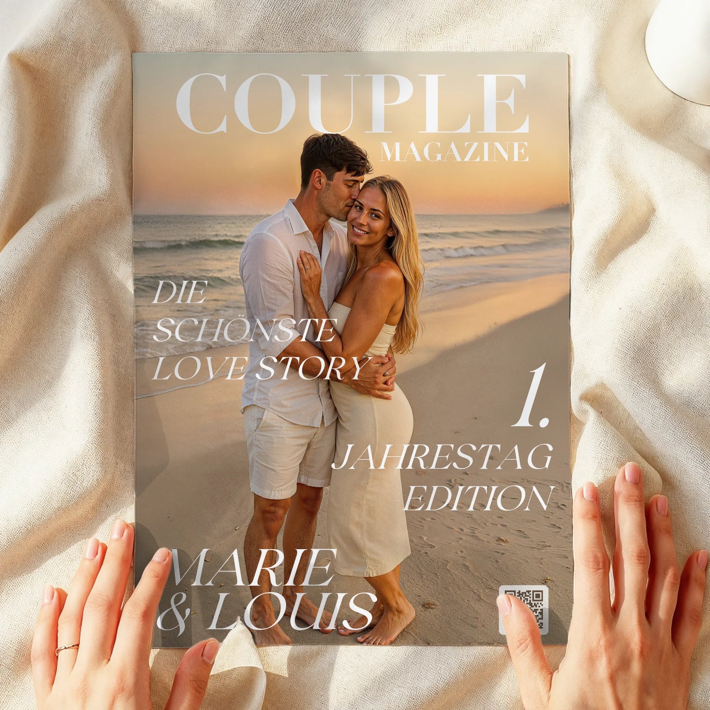 Personalisiertes Poster "Couple Magazine" mit Bild und Namen - Geschenk zum Jahrestag