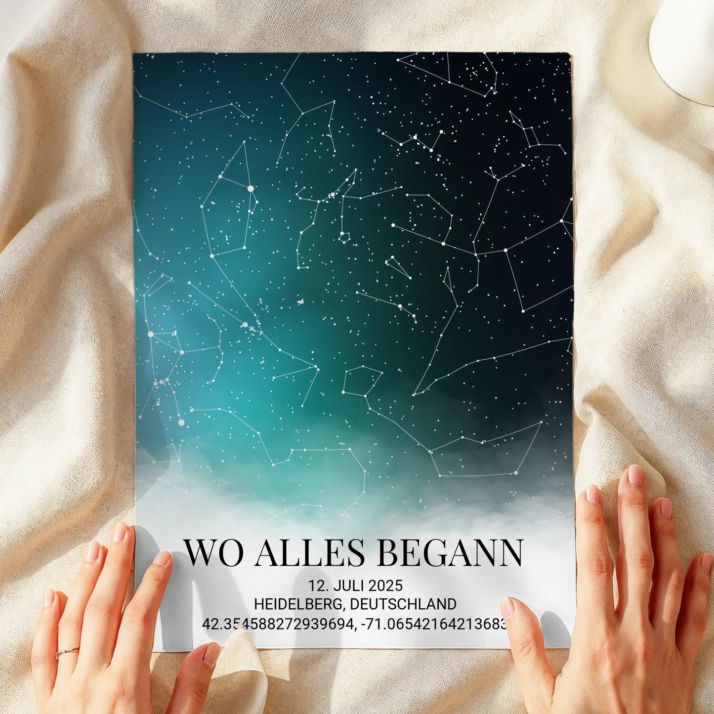 Personalisiertes Poster - Wo alles begann - Sternkarte - Paar Poster