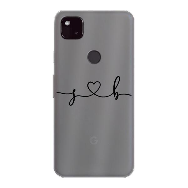 Personalisierte Handyhülle mit euren Initialien (Geschwungen) - Valentinstags Geschenk - Google