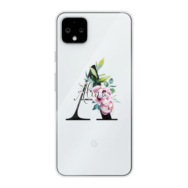 Personalisierte Handyhülle mit deiner Initiale (mit Blumen) - Google