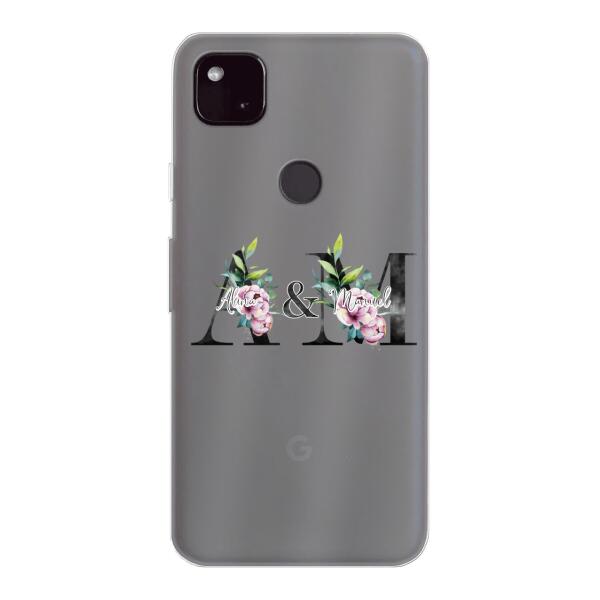 Personalisierte Handyhülle mit euren Initialien (mit Blumen) - Google