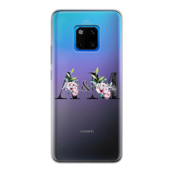 Personalisierte Handyhülle mit euren Initialien (mit Blumen) - Huawei