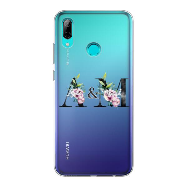 Personalisierte Handyhülle mit euren Initialien (mit Blumen) - Huawei