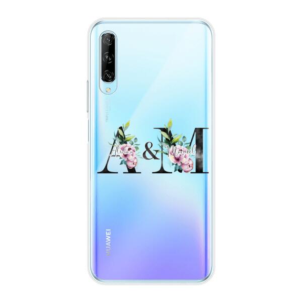 Personalisierte Handyhülle mit euren Initialien (mit Blumen) - Huawei