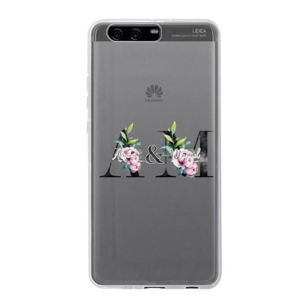 Personalisierte Handyhülle mit euren Initialien (mit Blumen) - Huawei