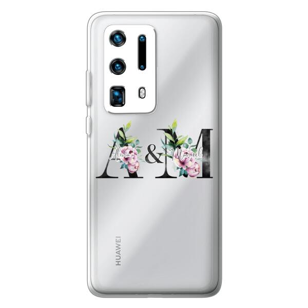 Personalisierte Handyhülle mit euren Initialien (mit Blumen) - Huawei