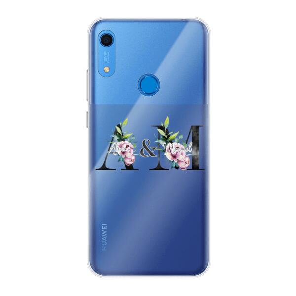 Personalisierte Handyhülle mit euren Initialien (mit Blumen) - Huawei