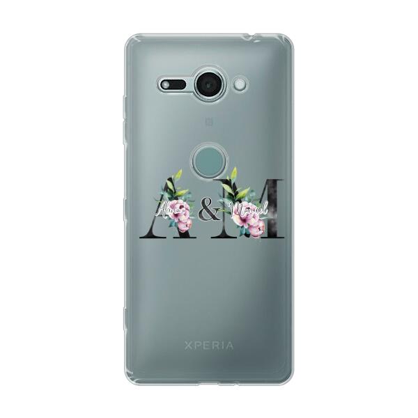 Personalisierte Handyhülle mit euren Initialien (mit Blumen) - Sony