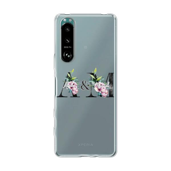 Personalisierte Handyhülle mit euren Initialien (mit Blumen) - Sony