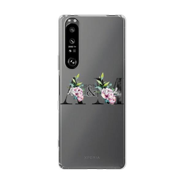 Personalisierte Handyhülle mit euren Initialien (mit Blumen) - Sony