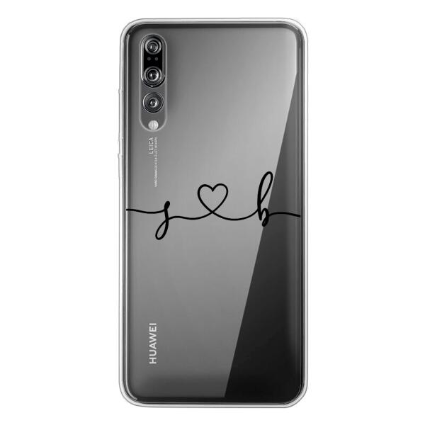 Personalisierte Handyhülle mit euren Initialien (Geschwungen) - Valentinstags Geschenk -  Huawei