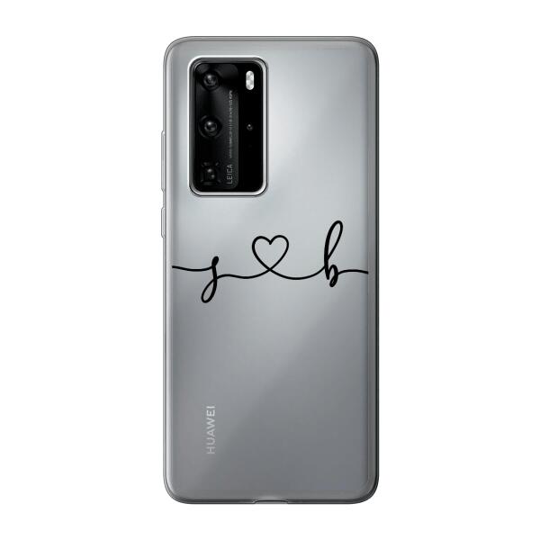 Personalisierte Handyhülle mit euren Initialien (Geschwungen) - Valentinstags Geschenk -  Huawei