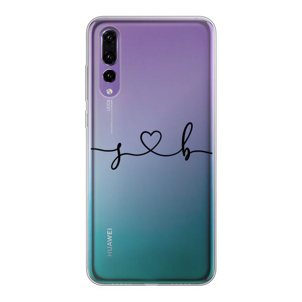 Personalisierte Handyhülle mit euren Initialien (Geschwungen) - Valentinstags Geschenk -  Huawei