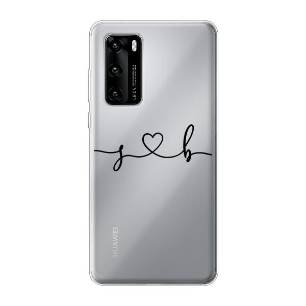 Personalisierte Handyhülle mit euren Initialien (Geschwungen) - Valentinstags Geschenk -  Huawei