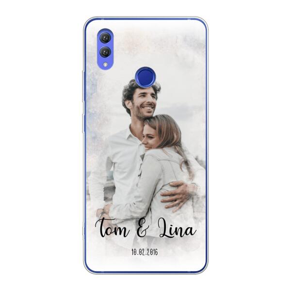 Personalisierte Handyhülle mit deinem Bild im Wasserfarben-Stil - Valentinstags Geschenk - Honor