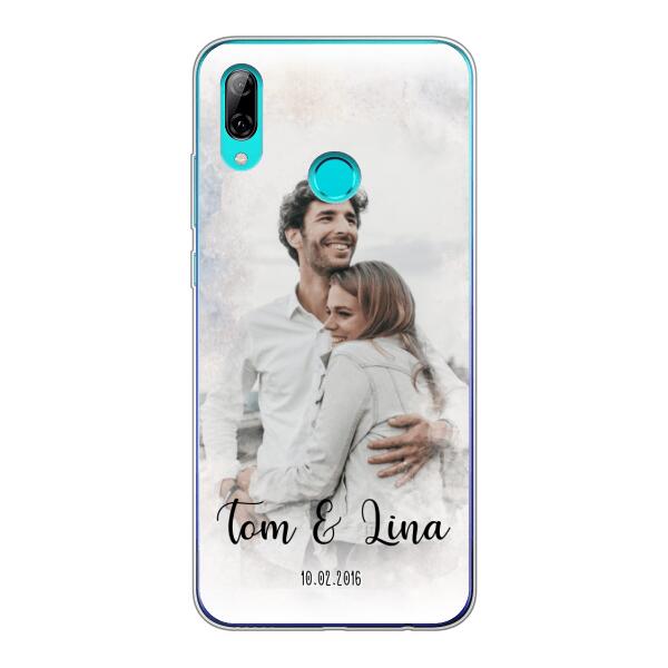 Personalisierte Handyhülle mit deinem Bild im Wasserfarben-Stil - Valentinstags Geschenk - Huawei