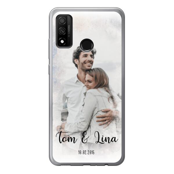 Personalisierte Handyhülle mit deinem Bild im Wasserfarben-Stil - Valentinstags Geschenk - Huawei