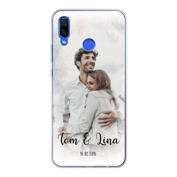 Personalisierte Handyhülle mit deinem Bild im Wasserfarben-Stil - Valentinstags Geschenk - Huawei