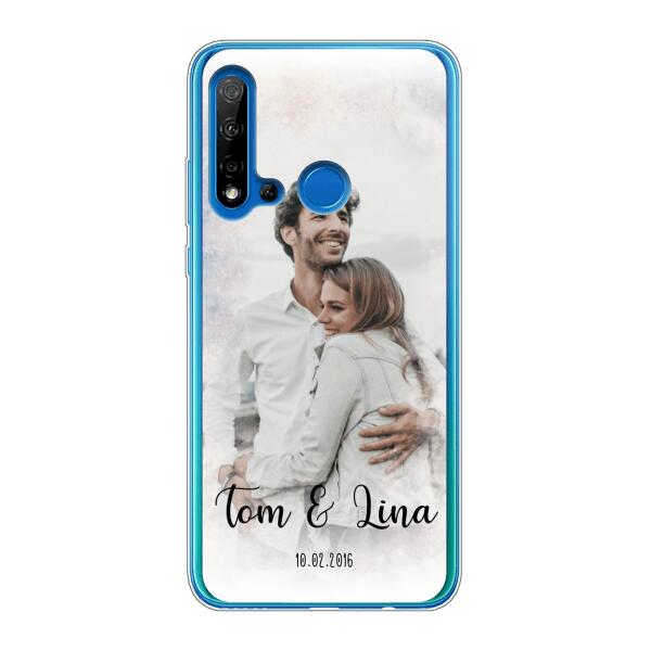 Personalisierte Handyhülle mit deinem Bild im Wasserfarben-Stil - Valentinstags Geschenk - Huawei