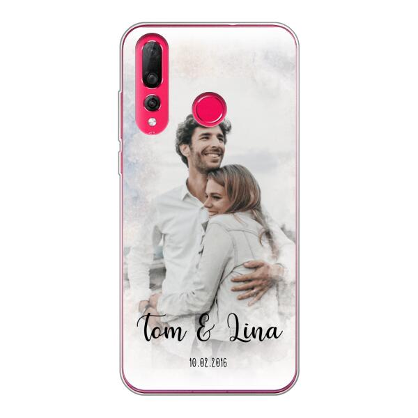 Personalisierte Handyhülle mit deinem Bild im Wasserfarben-Stil - Valentinstags Geschenk - Huawei