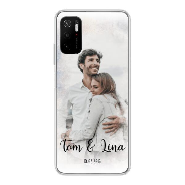 Personalisierte Handyhülle mit deinem Bild im Wasserfarben-Stil - Valentinstags Geschenk - Xiaomi