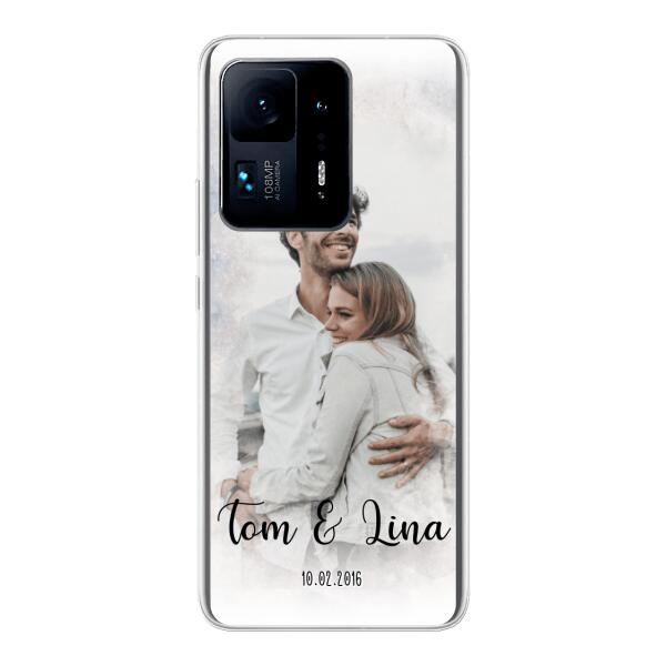 Personalisierte Handyhülle mit deinem Bild im Wasserfarben-Stil - Valentinstags Geschenk - Xiaomi