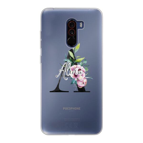 Personalisierte Handyhülle mit deiner Initiale (mit Blumen) - Xiaomi