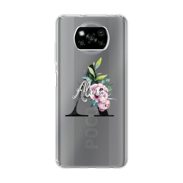 Personalisierte Handyhülle mit euren Initialien (mit Blumen) - Xiaomi