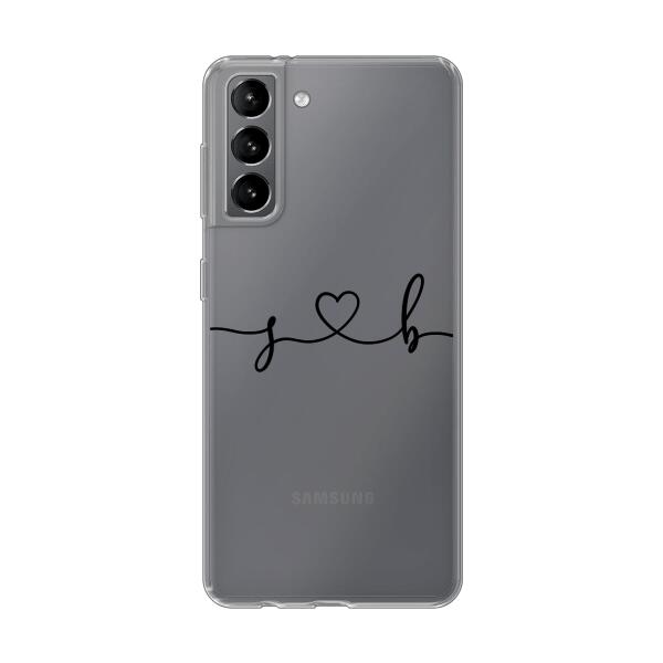 Personalisierte Handyhülle mit euren Initialien (Geschwungen) - Valentinstags Geschenk - Samsung