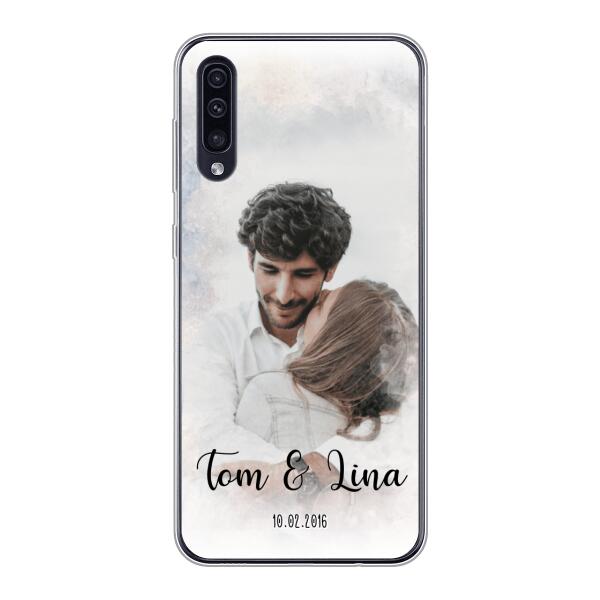 Personalisierte Handyhülle mit deinem Bild im Wasserfarben-Stil - Valentinstags Geschenk - Samsung