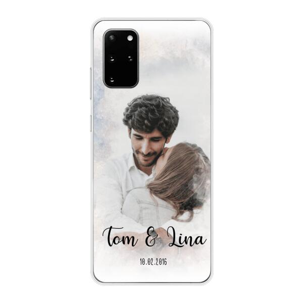 Personalisierte Handyhülle mit deinem Bild im Wasserfarben-Stil - Valentinstags Geschenk - Samsung