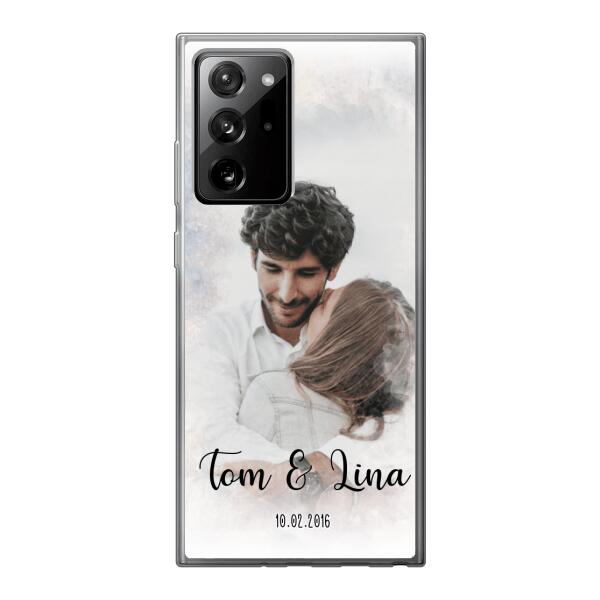 Personalisierte Handyhülle mit deinem Bild im Wasserfarben-Stil - Valentinstags Geschenk - Samsung