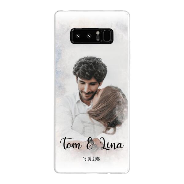 Personalisierte Handyhülle mit deinem Bild im Wasserfarben-Stil - Valentinstags Geschenk - Samsung