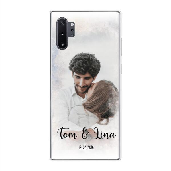 Personalisierte Handyhülle mit deinem Bild im Wasserfarben-Stil - Valentinstags Geschenk - Samsung