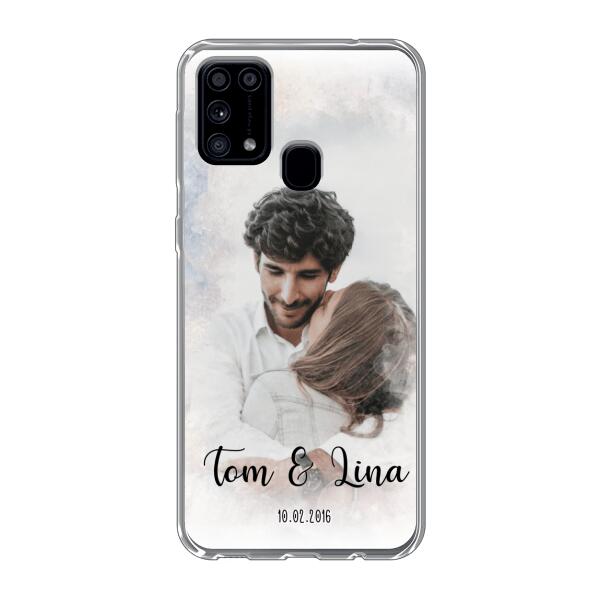 Personalisierte Handyhülle mit deinem Bild im Wasserfarben-Stil - Valentinstags Geschenk - Samsung