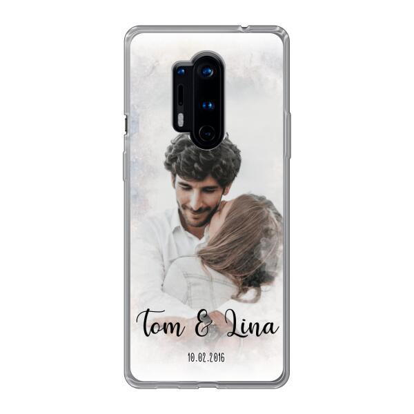 Personalisierte Handyhülle mit deinem Bild im Wasserfarben-Stil - Valentinstags Geschenk - OnePlus