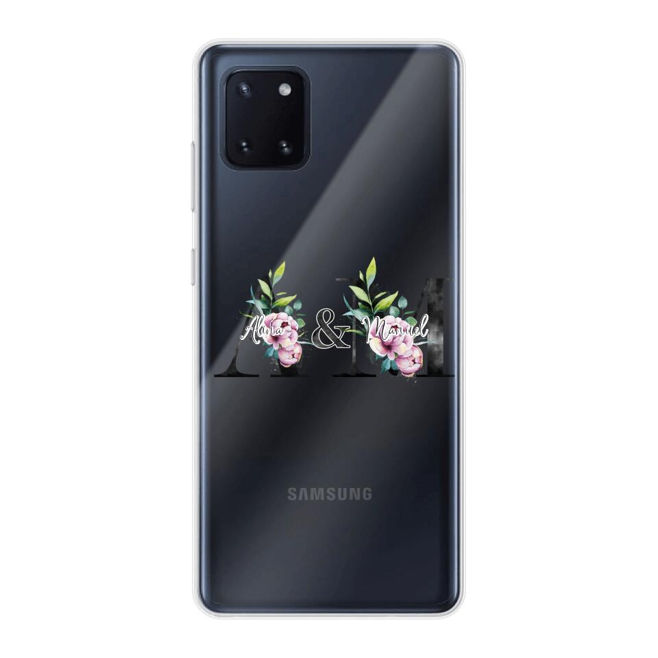 Personalisierte Handyhülle mit euren Initialien (mit Blumen) - Samsung