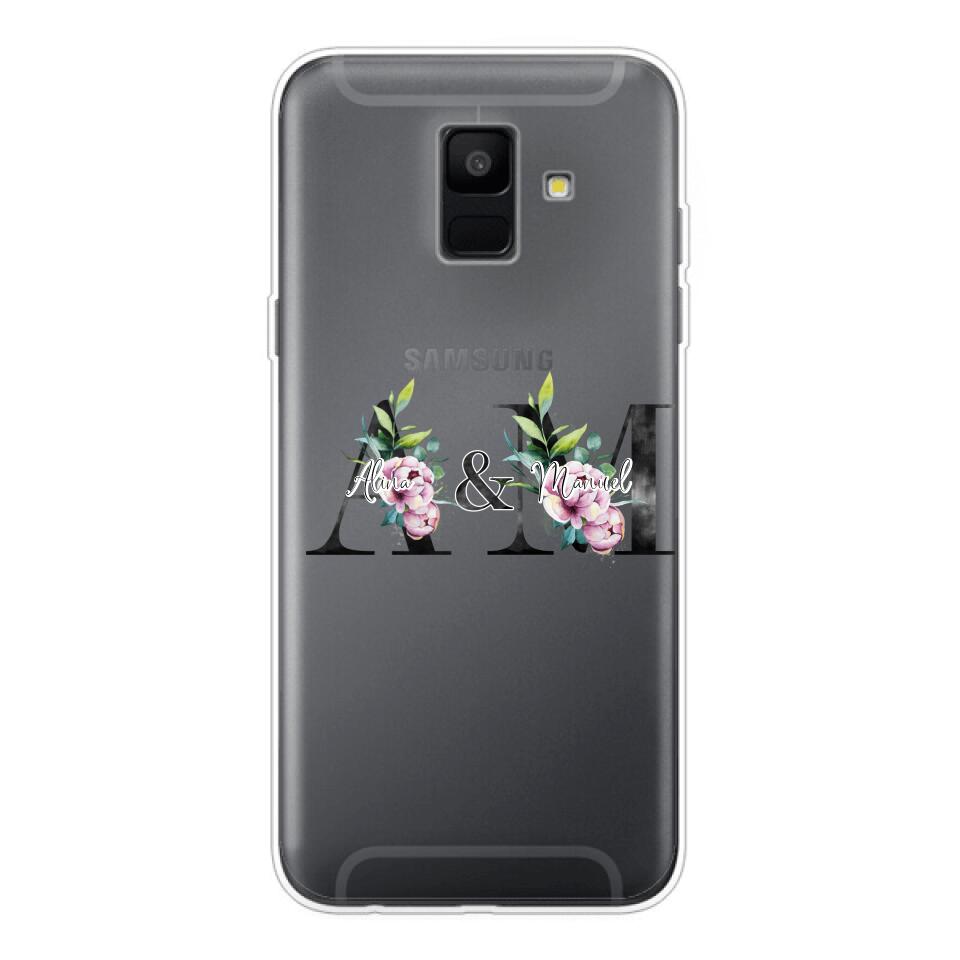 Personalisierte Handyhülle mit euren Initialien (mit Blumen) - Samsung