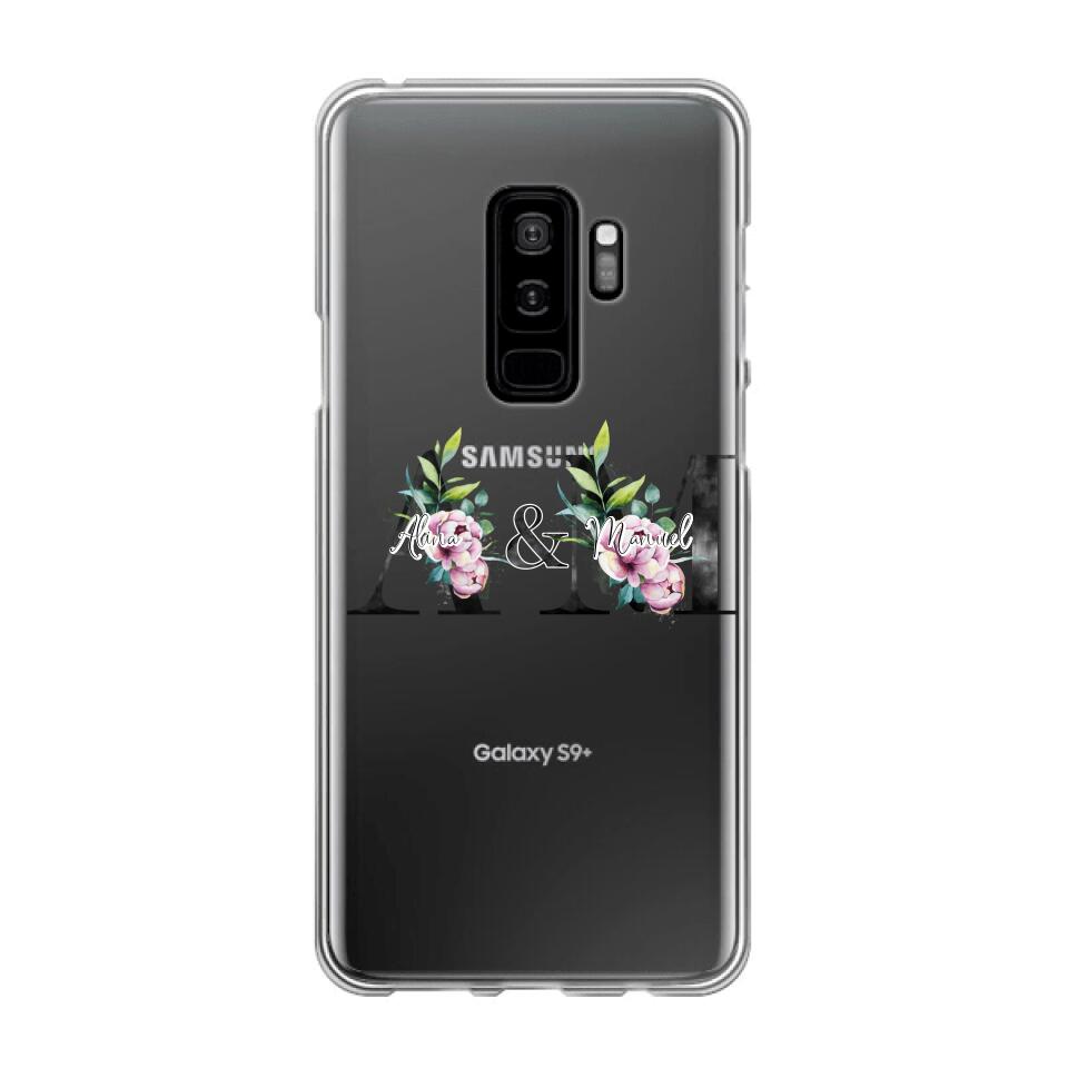 Personalisierte Handyhülle mit euren Initialien (mit Blumen) - Samsung